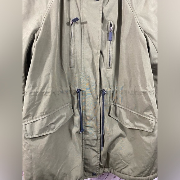 Coffee Shop New York Womens Size Large Olive Green Sherpa Lined Hooded Jacket - Picture 13 of 13